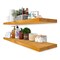 Sorbus Wood Floating Shelves for Wall - 35” Solid Wood Wall Shelves for Bathroom Decor, Books, Bedroom & Living Room - Set of 2 Black Wall Mounted Kitchen Shelves - Durable 100% Premium Solid Pine